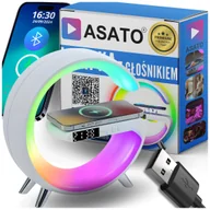 Głośniki przenośne - G��o��nik Bezprzewodowy Lampka RGB Bluetooth Budzik ��adowarka Bezprzewodowa Zegar - miniaturka - grafika 1