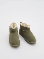 Buty dla dziewczynek - Reserved - Skórzane botki za kostkę - oliwkowy - miniaturka - grafika 1