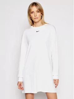 Sukienki - Nike Sukienka codzienna Nsw Essential CU6509 Biały Loose Fit - grafika 1