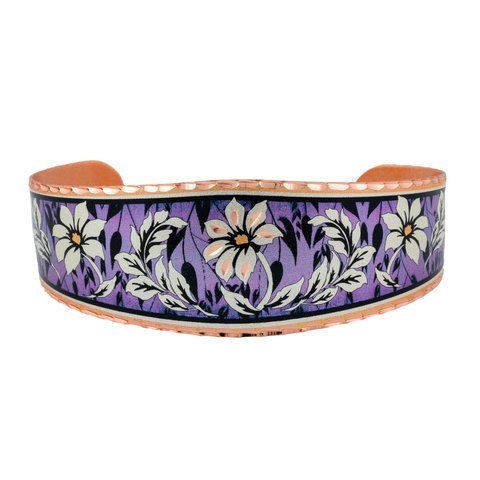 Bransoletka Miedziana Handmade- Motyw kwiaty BF-01