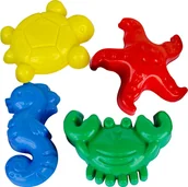 Zabawki do piasku - Foremki Morskie Do Piasku 4 Sztuki Krab Żółw Rozgwiazda Konik mix kolorów - miniaturka - grafika 1