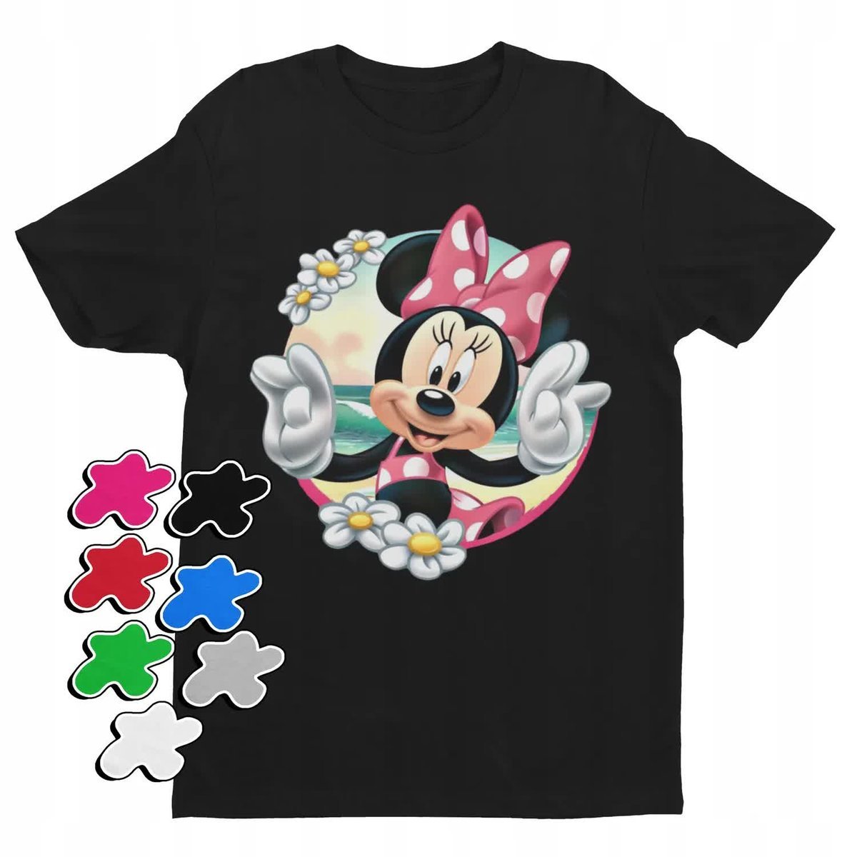 Koszulka T-Shirt Dziecięca Z Nadrukiem Myszka Miki Minnie Różne -L 146-152