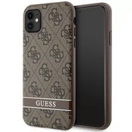 Etui i futerały do telefonów - Guess GUHCN61P4SNW iPhone 11 / Xr brązowy/brown hardcase 4G Stripe - miniaturka - grafika 1