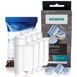 Zestaw Siemens, Filtr Aqualogis AL-Inte 4szt, Siemens Odkamieniacz TZ80002 - Akcesoria i części do ekspresów do kawy - miniaturka - grafika 1