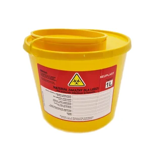 Pojemnik na odpady medyczne 1l żółty Neuplast 1szt - Meble i wyposażenie gabinetów medycznych - miniaturka - grafika 1