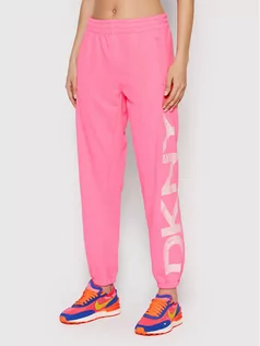 Spodnie sportowe damskie - DKNY Sport Spodnie dresowe DP1P2833 Różowy Regular Fit - grafika 1