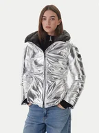 Kurtki damskie - PINKO Kurtka zimowa 106019 A2ZD I17 Srebrny Regular Fit - miniaturka - grafika 1