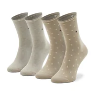 Skarpetki damskie - Zestaw 2 par wysokich skarpet damskich Tommy Hilfiger 100001493 Beżowy - miniaturka - grafika 1