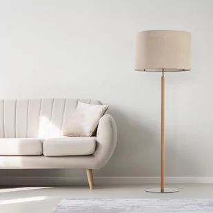 Lniana lampa podłogowa na drewnianej nodze TK 5199 z serii DEVA - Lampy stojące - miniaturka - grafika 2