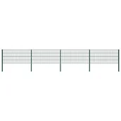 Ogrodzenia - GSTORE Panel ogrodzeniowy ze słupkami żelazny 6,8 x 0,8 m zielony GS-278607 - miniaturka - grafika 1