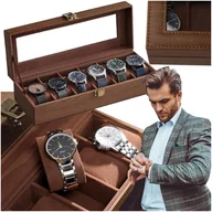 Akcesoria do zegarków - Organizer Pudełko Etui na zegarki na 6 sztuk do szuflady Damskie Męskie - miniaturka - grafika 1