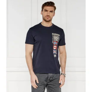 Napapijri T-shirt BLU MARINE Regular Fit - Koszulki męskie - miniaturka - grafika 1