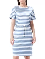 Sukienki - Vila Women's VITINNY Waist Detail S/S Dress/L SU minisukienka mini, English Manor/Stripes: White, M - miniaturka - grafika 1