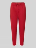 Spodnie damskie - Spodnie sportowe o skróconym kroju z elastycznym pasem - miniaturka - grafika 1