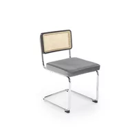 Krzesła - Krzesło Metalowe K-504 Chrom / Popiel / Czarny Halmar - miniaturka - grafika 1