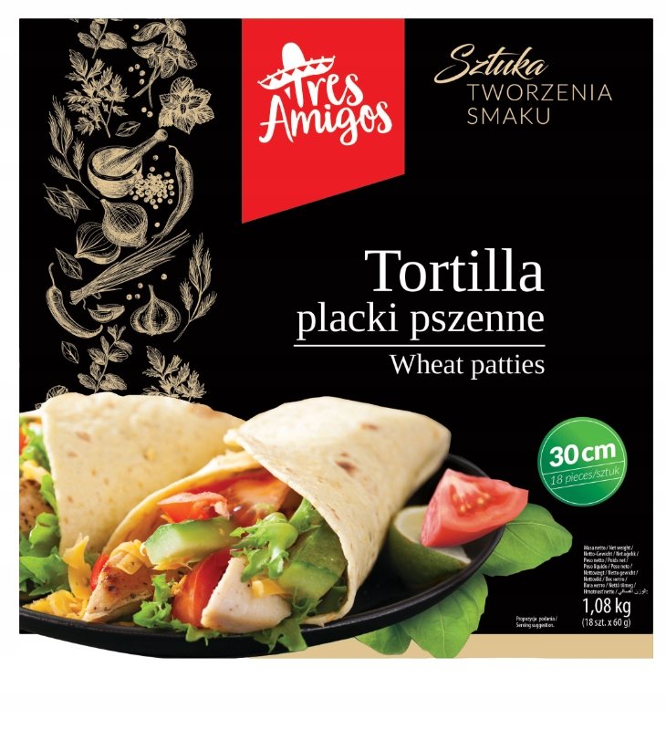 Tortilla pszenna 30cm x 18szt - Fanex