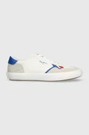 Trampki męskie - Pepe Jeans tenisówki PMS31038 męskie kolor biały TRAVIS BRIT M - miniaturka - grafika 1