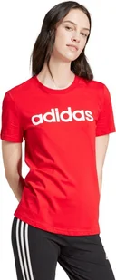 Adidas Koszulka damska adidas Loungewear Essentials Slim Logo Tee czerwona IY9189 S - Koszulki i topy damskie - miniaturka - grafika 1