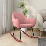Fotele - Lumarko Fotel bujany, różowy, tapicerowany aksamitem! - miniaturka - grafika 1