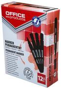 Przybory szkolne - Office Products Marker permanentny okrągły 1-3mm linia) czarny 12 sztuk - miniaturka - grafika 1
