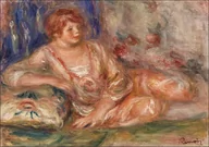 Plakaty - Galeria Plakatu, Plakat, Andrée in Pink, Reclining, Pierre-Auguste Renoir, 50x40 cm - miniaturka - grafika 1