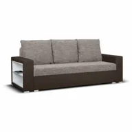 Sofy i kanapy - Kanapa sofa 3 os z funkcją spania sprężyny bonell HUBERT1 brązowa - miniaturka - grafika 1