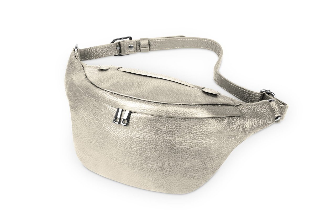 Torebka Skórzana Vera Pelle Organo Złota