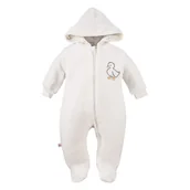 Kombinezony dla dzieci - Kombinezon welurowy dziecięcy ecru z kaczuszką 62 - miniaturka - grafika 1