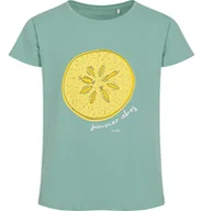 Bluzki dla dziewczynek - T-shirt z krótkim rękawem dla dziewczynki, z cytryną, zielony 9-13 lat - miniaturka - grafika 1