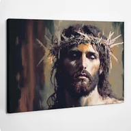Ikony i obrazy sakralne - Jezus w koronie cierniowej - obraz polycanvas, 60x40 - miniaturka - grafika 1