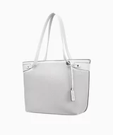 Torebki damskie - PUCCINI Torebka typu shopper o ażurowej fakturze biała - miniaturka - grafika 1