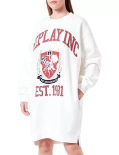 Replay Damska sukienka na co dzień, 011 biały, XS - Sukienki - miniaturka - grafika 1