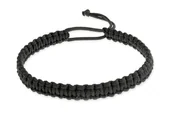 Bransoletki - Czarna Plecionka Makrama Wykonana Z Delikatnego Sznurka Węzeł - miniaturka - grafika 1