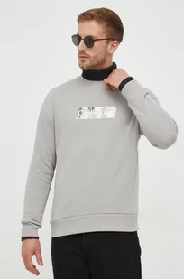 Calvin Klein bluza męska kolor szary z nadrukiem - Bluzy męskie - miniaturka - grafika 1