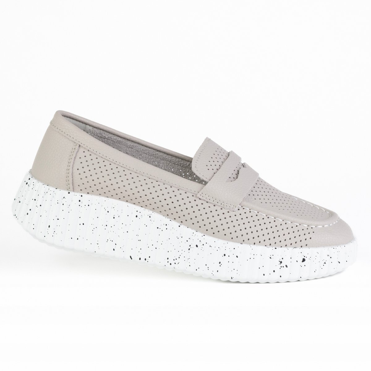 Damskie mokasyny casual Sabatina DX25020L skóra ażurek beż 38