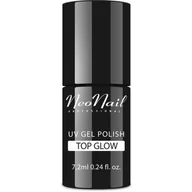 Lakiery hybrydowe - Neonail TOP GLOW SILVER 7,2ML - miniaturka - grafika 1