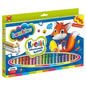 Szkolne artykuły papiernicze - Bambino Kredki Ołówkowe Szkolne 24 Kolory + Temperówka - miniaturka - grafika 1