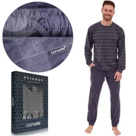 Piżamy damskie - CORNETTE Piżama Męska LOOSE15 Bawełniana Niebieska Rozmiar XXL - miniaturka - grafika 1