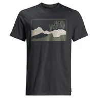 Koszulki męskie - Męska Koszulka z krótkim rękawem JACK WOLFSKIN AUSBLICK T M 1808831-6350 – Szary - miniaturka - grafika 1