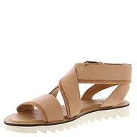 Sandały damskie - TOMS Sandały damskie Sidney Tread płaskie, Ciepły beżowy, 36 EU - miniaturka - grafika 1