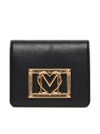 Portfele - LOVE MOSCHINO Mały Portfel Damski JC5604PP1NLI0000 Czarny - miniaturka - grafika 1
