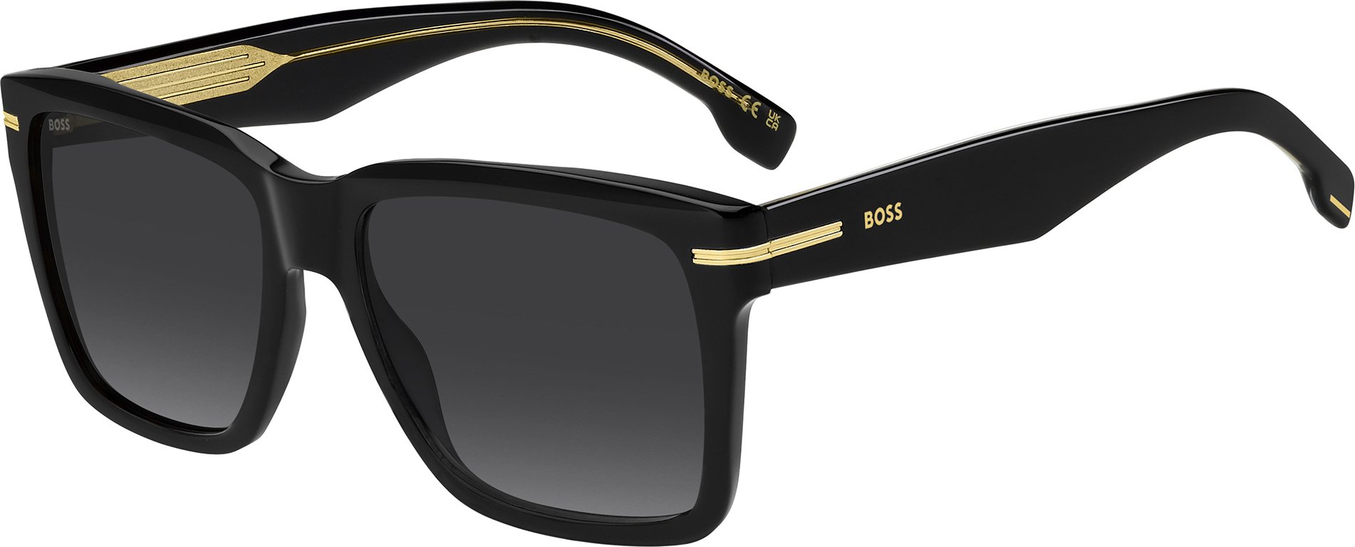 Męskie okulary przeciwsłoneczne Boss BOSS 1745/S BLACK/GREY SHADED 57/17/150