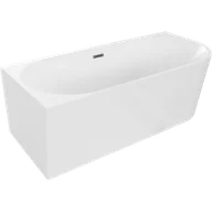 Wanny - Mexen Mia wanna wolnostojąca narożna lewa 140 x 75 cm, biała, przelew gun gray szczotkowany - 52691407500L-66 - miniaturka - grafika 1