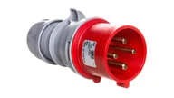 Gniazdka elektryczne - Wtyczka przenośna 32A 4P 400V czerwona IP44 TURBO SHARK 024-6TT - miniaturka - grafika 1