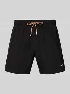 Spodenki kąpielowe o kroju relaxed fit z nadrukiem z logo model ‘Tio’ - Kąpielówki męskie - miniaturka - grafika 1