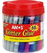 Przybory szkolne - Amos Klej z Brokatem Glitter Glue 6 kolorów 50 szt 10,5 ml Gcl10bk50 pudełko - miniaturka - grafika 1
