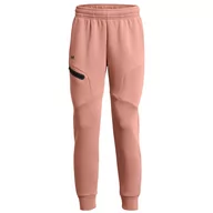 Spodnie sportowe damskie - Damskie spodnie dresowe Under Armour Unstoppable Flc Jogger Rozmiar: S / Kolor: różowy - miniaturka - grafika 1