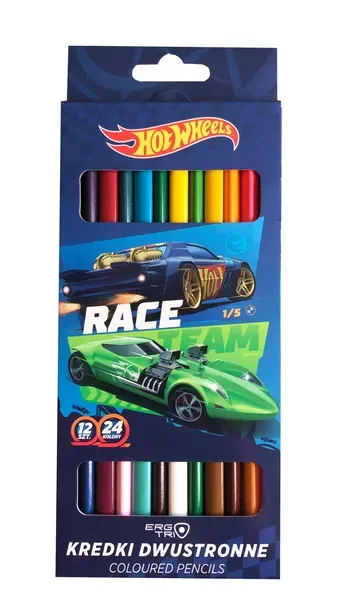 Kredki dwustronne 12/24 kolorów Hot Wheels Majewski