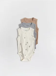 Reserved - Bawełniane body 3 pack - kremowy - Komplety dla niemowląt - miniaturka - grafika 1