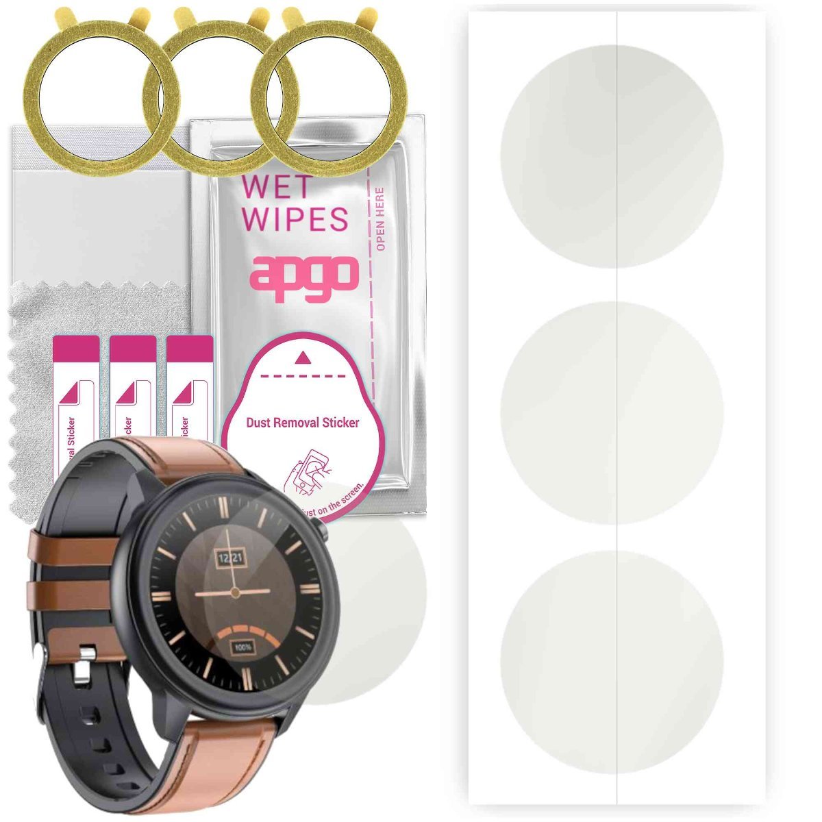 3x Folia hydrożelowa MATOWA do Maxcom FW46 Xenon - apgo Smartwatch Hydrogel MATTE Protection Ochrona na ekran smartwatcha